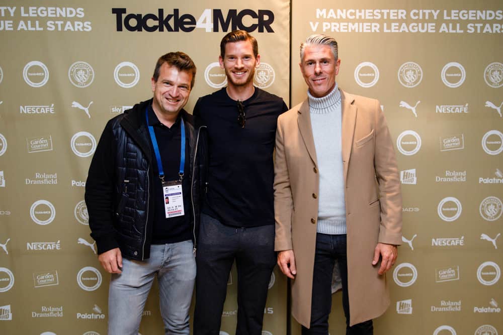 manchester city football club step and repeat photograph