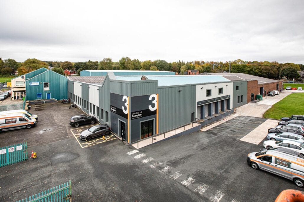 Commercial Photographer Manchester photo of warehouse from sky