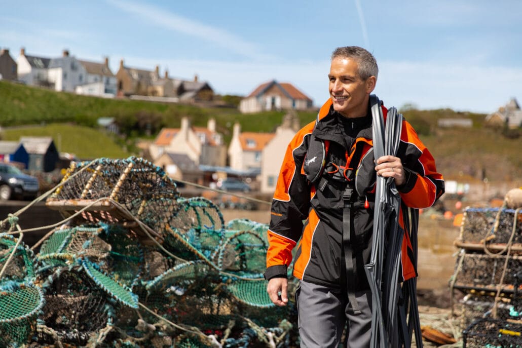 Commercial photoshoot in st abbs scotland for a recruitment campaign