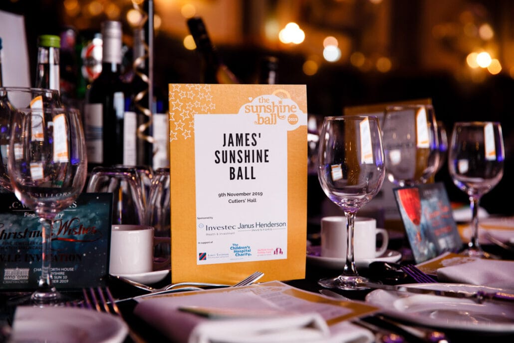 James Sunshine Ball Sheffield Charity Dinner 2019